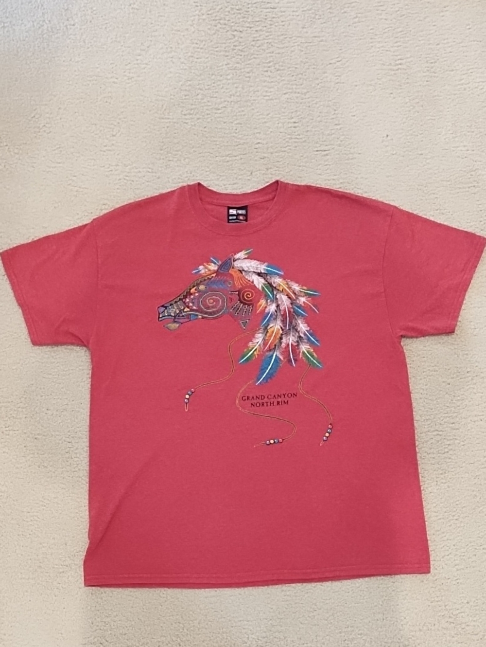 Rising Embroidered Graphic North Rim Grand Canyon Horse T-shirt Men's  XL